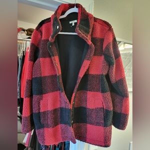 Ladies Maurices Buffalo Plaid Coat/Jacket size Large